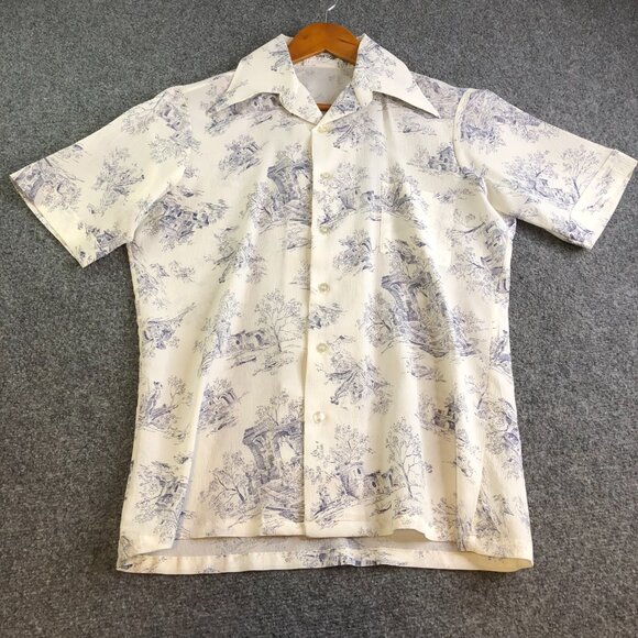 McGregor Hawaiian Camp Shirt Mens Medium USA Made Italian Countryside 50s 60s - Picture 3 of 12